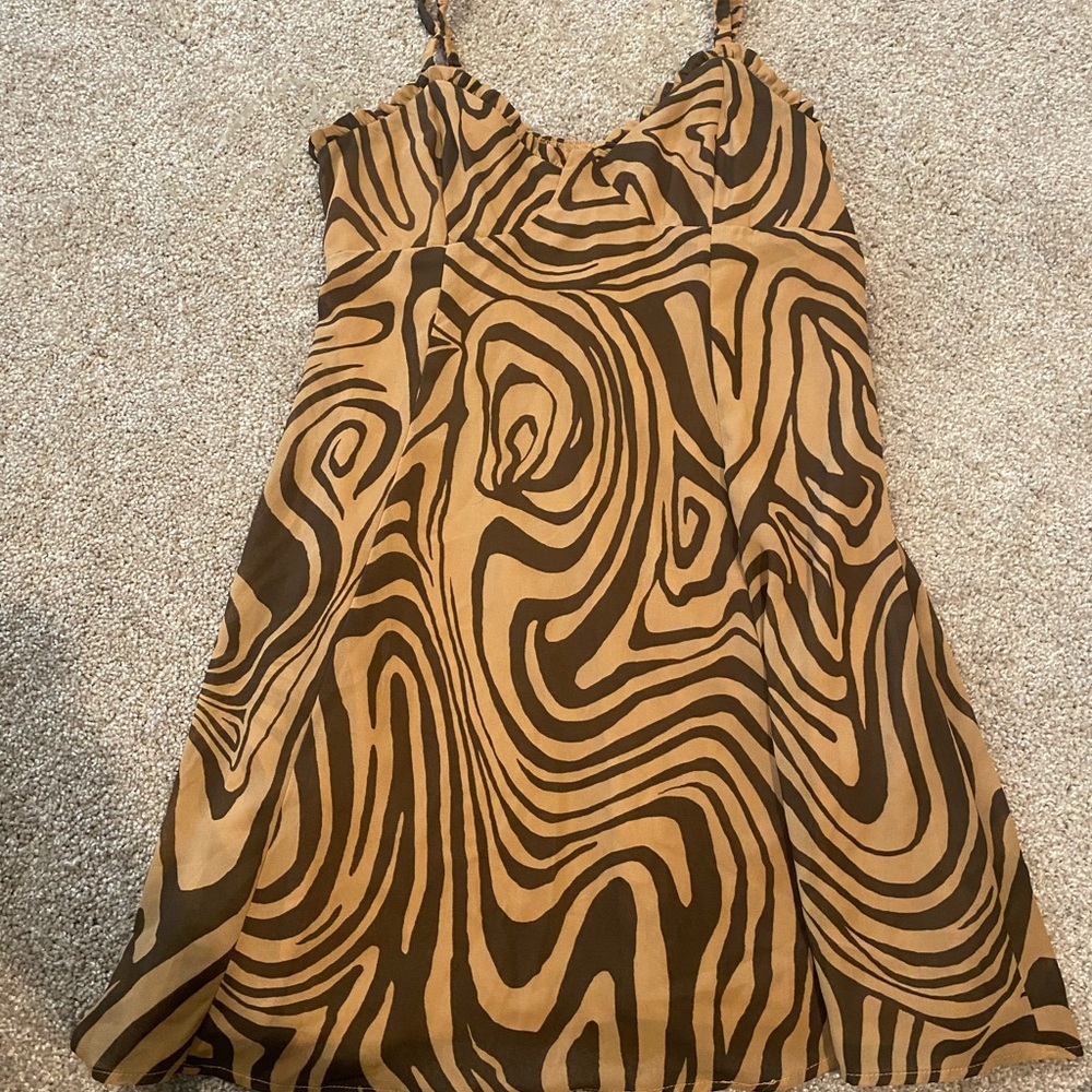 Target Wild Fable Brown and Tan Abstract Mini Dress